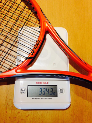 Sony tennis sensor weight of the racquet with the ring